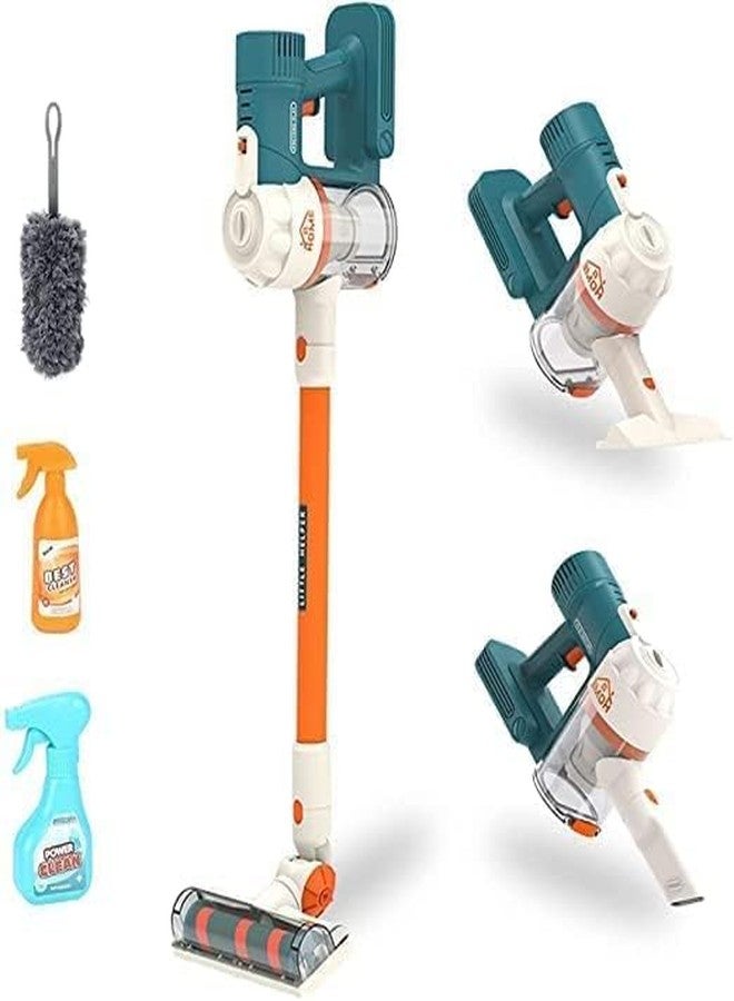 RAHU 3 in 1 Toy Vacuum Real Suction with Lights & Sounds for Toddlers, Cord-Free Vaccum Cordless Cleaner Set Pretend Play Household Cleaning Kits - Image 1